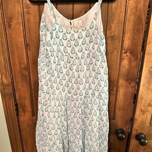 Floral Blue Midi Dress